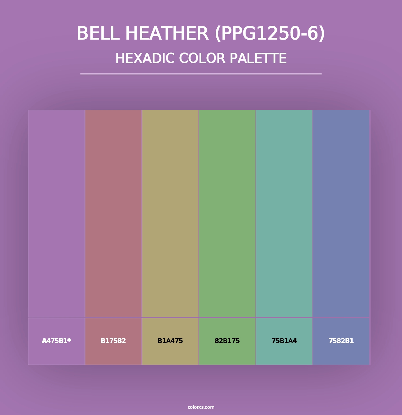 Bell Heather (PPG1250-6) - Hexadic Color Palette