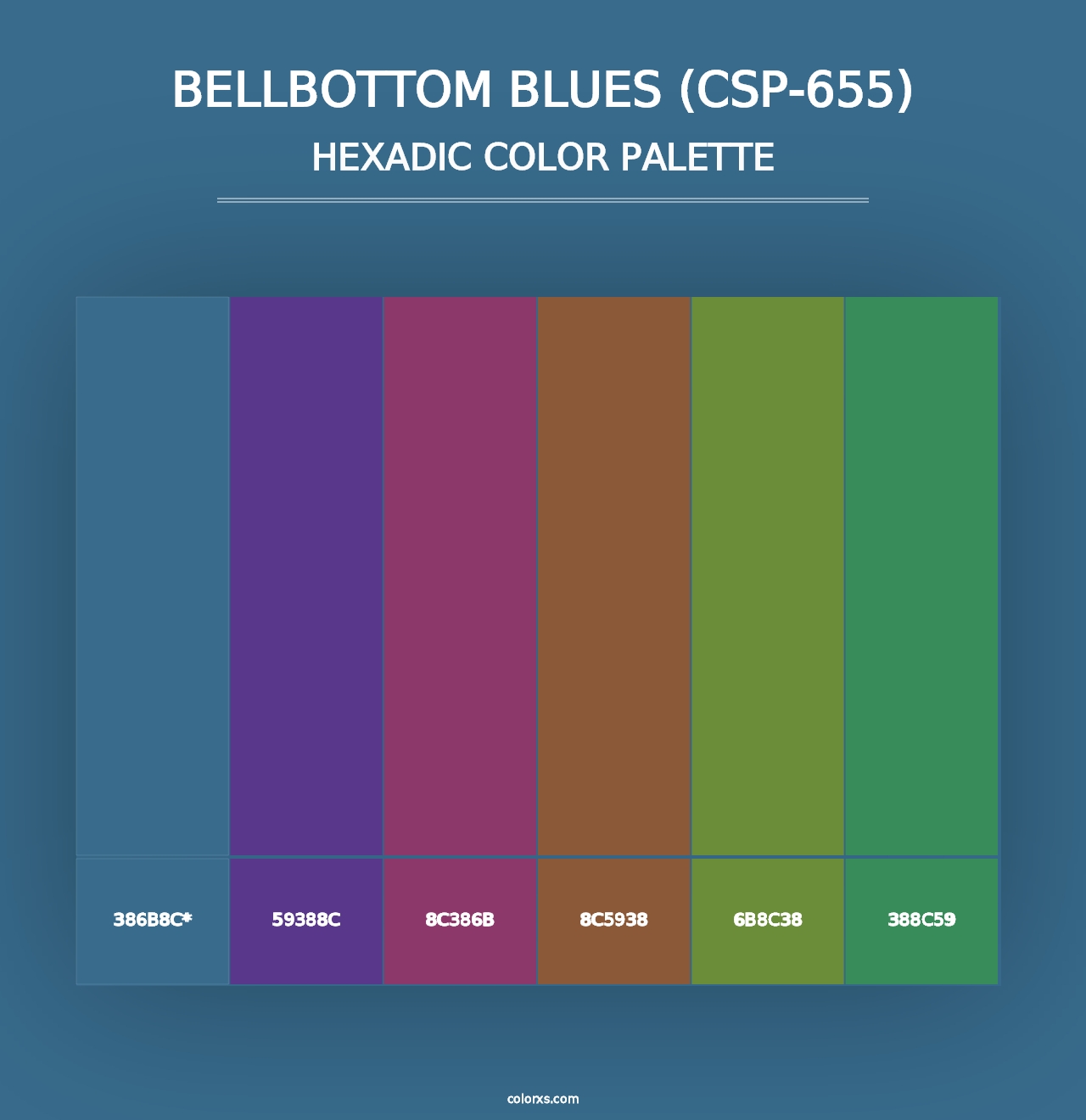 Bellbottom Blues (CSP-655) - Hexadic Color Palette