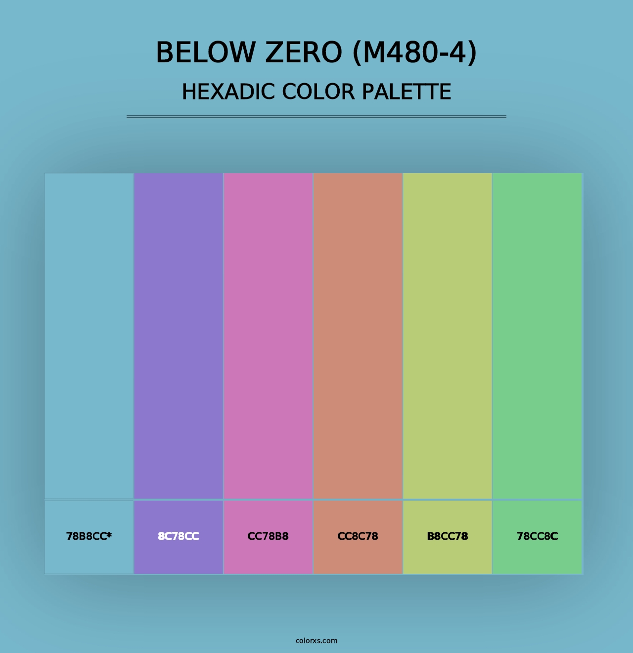 Below Zero (M480-4) - Hexadic Color Palette