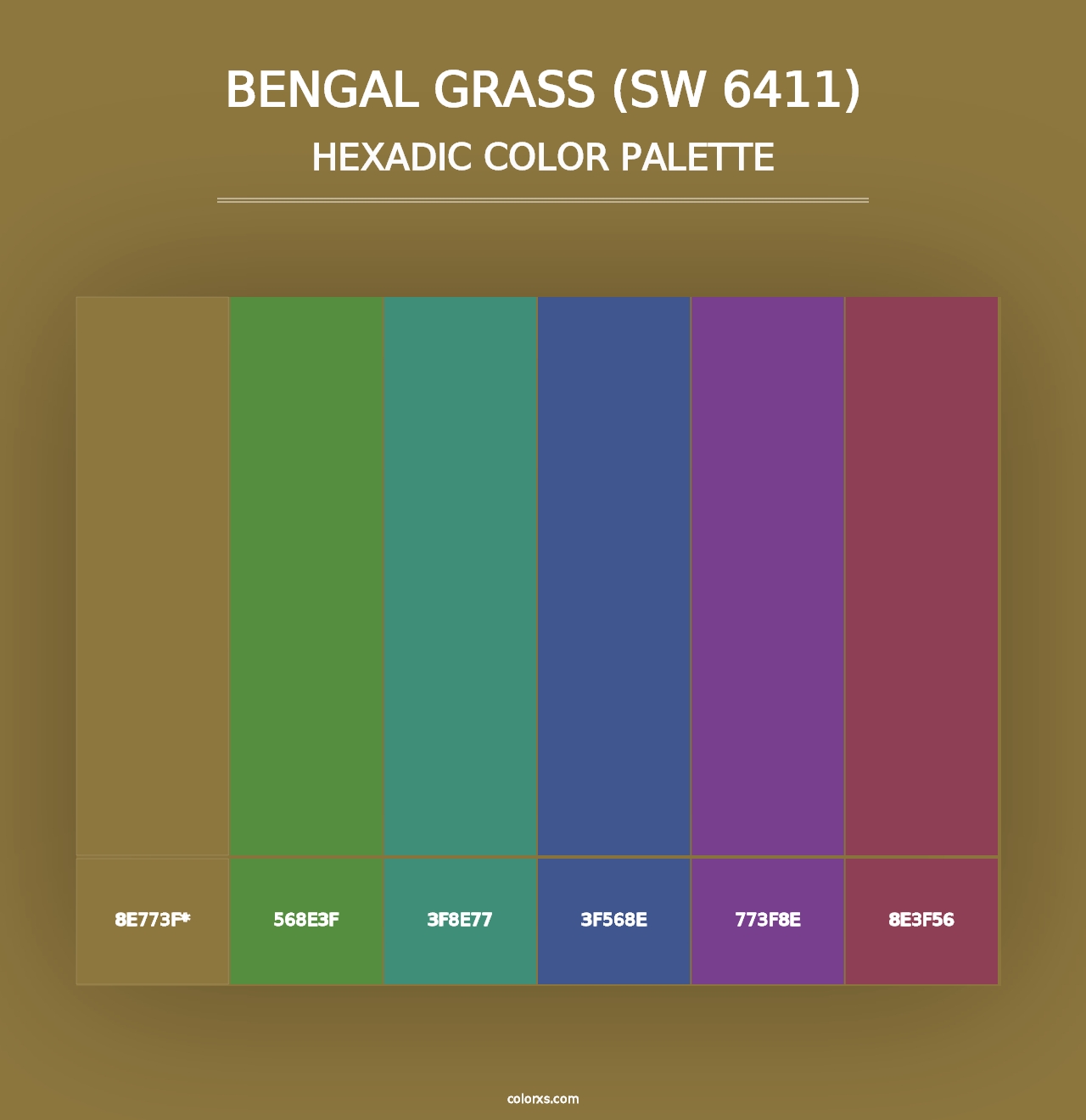 Bengal Grass (SW 6411) - Hexadic Color Palette