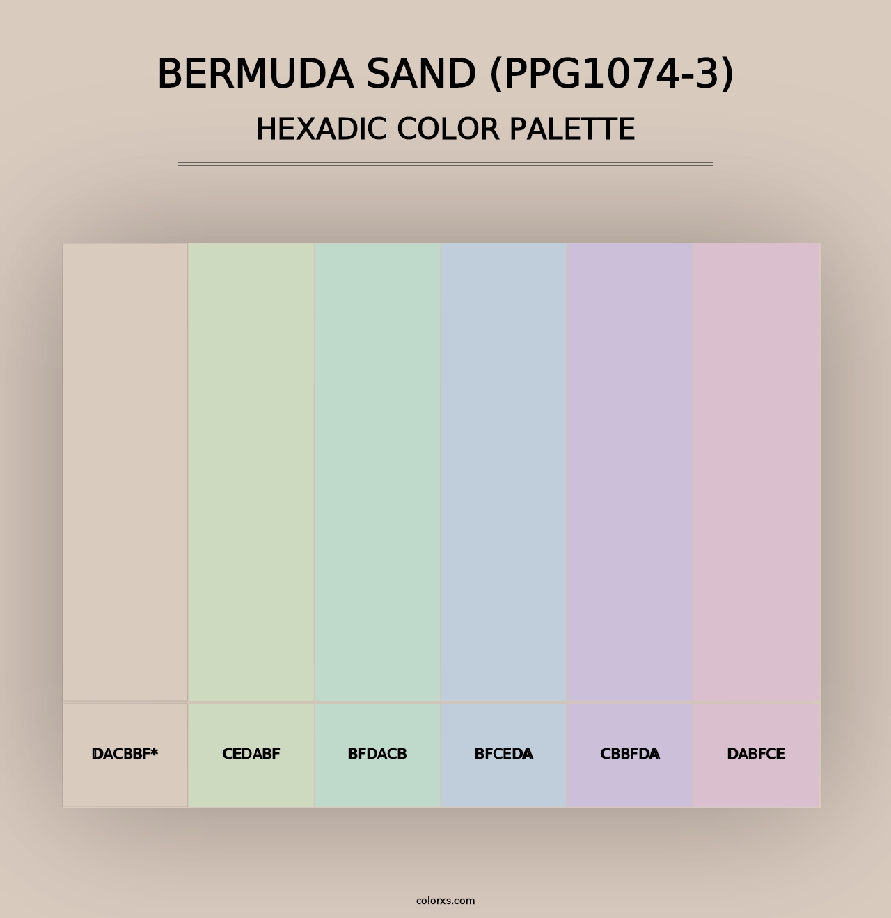 Bermuda Sand (PPG1074-3) - Hexadic Color Palette