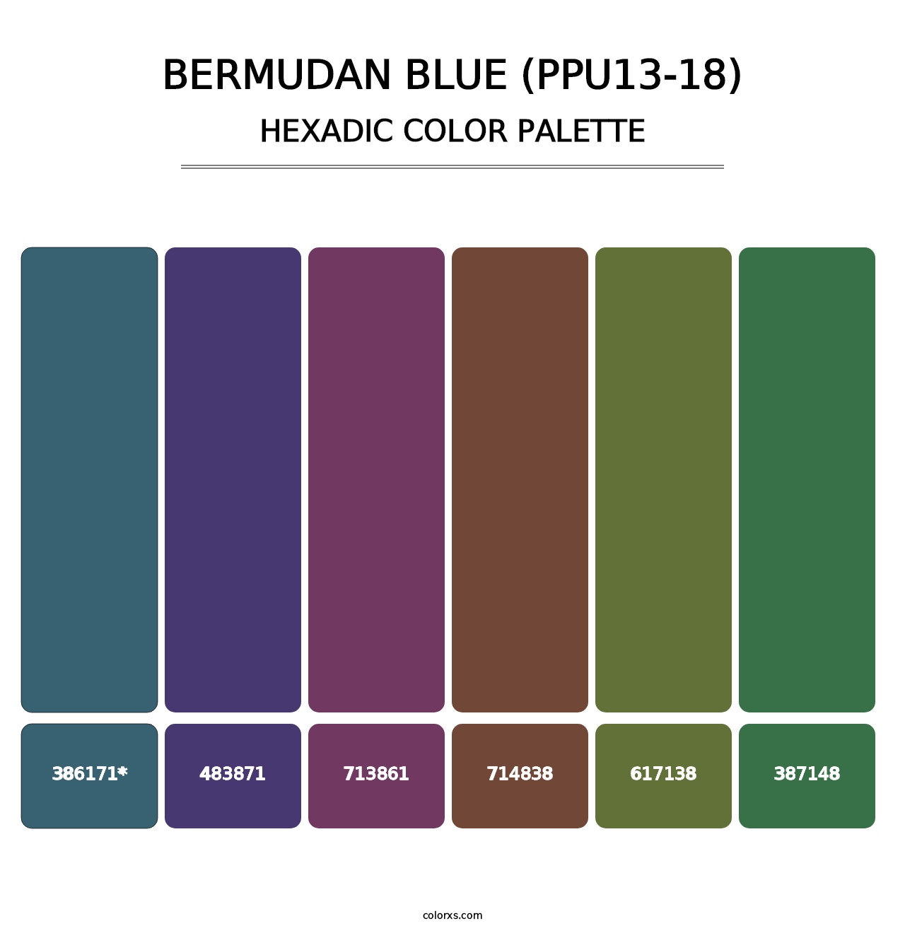 Bermudan Blue (PPU13-18) - Hexadic Color Palette