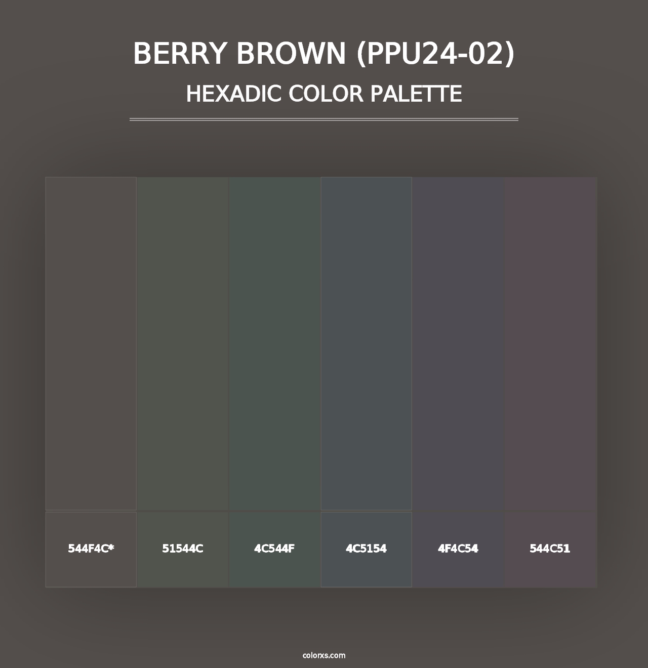 Berry Brown (PPU24-02) - Hexadic Color Palette