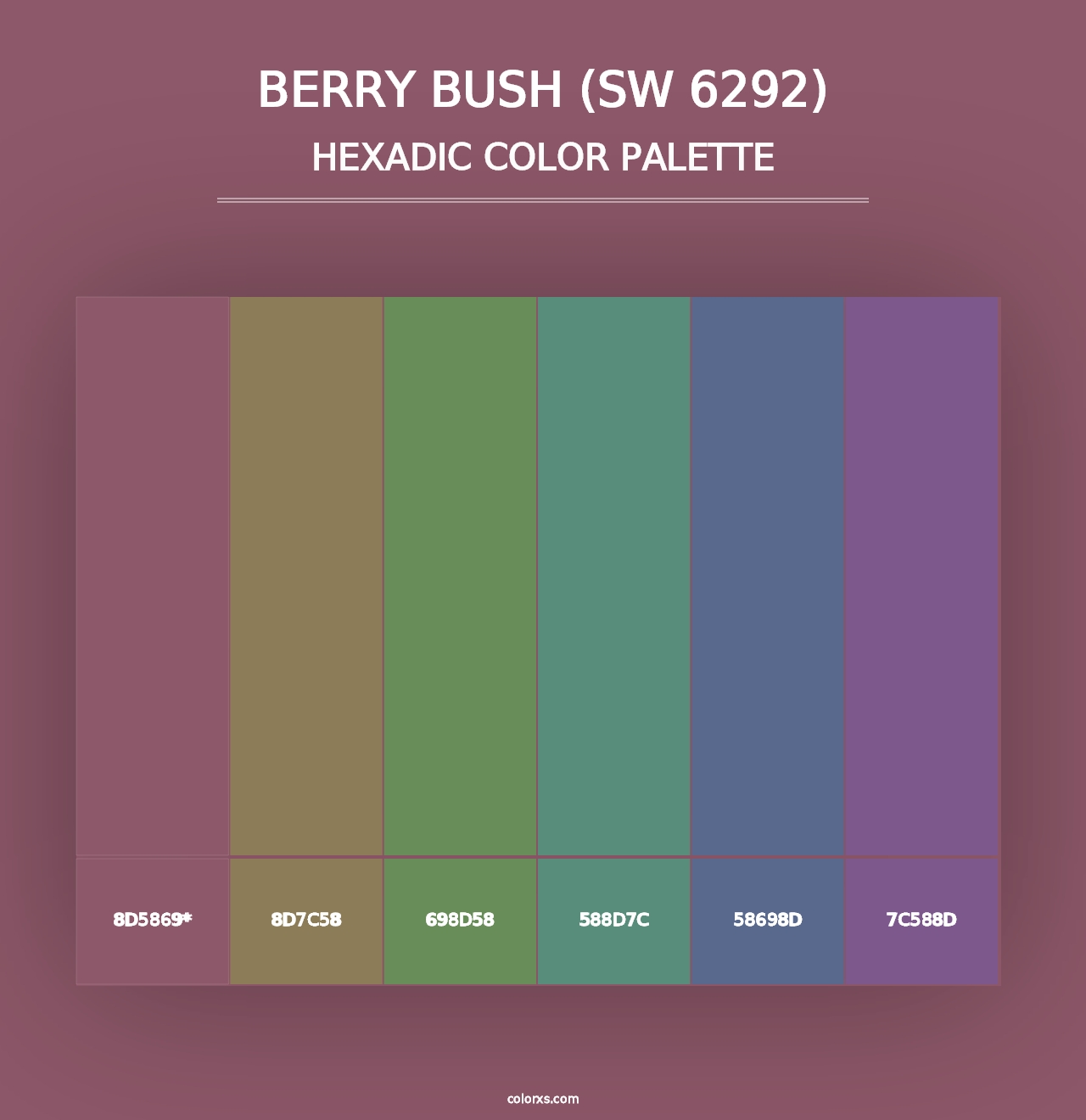 Berry Bush (SW 6292) - Hexadic Color Palette