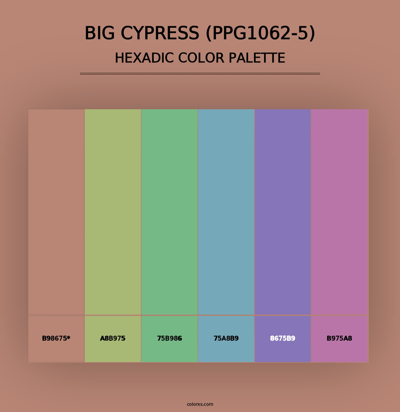 Big Cypress (PPG1062-5) - Hexadic Color Palette