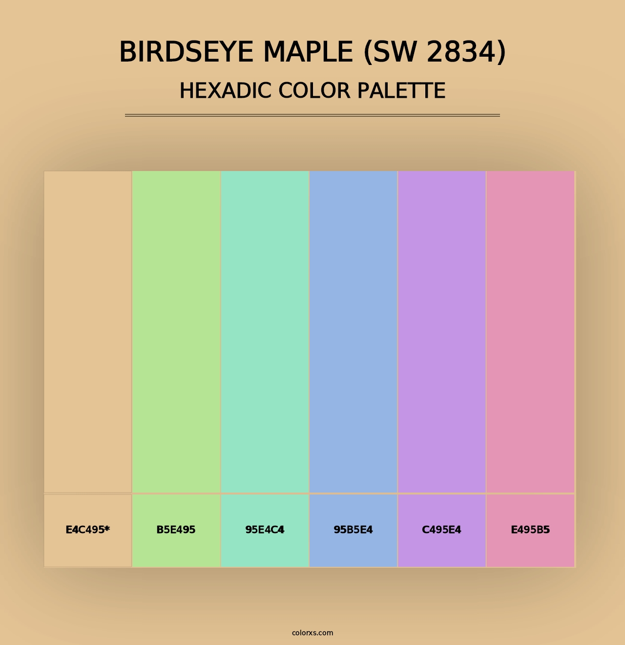 Birdseye Maple (SW 2834) - Hexadic Color Palette