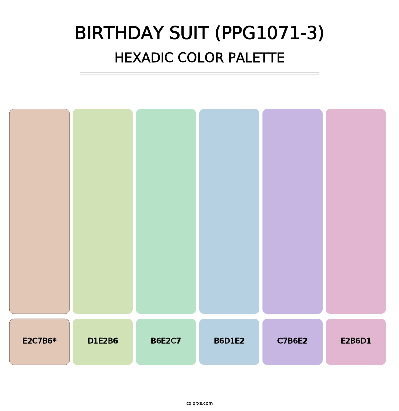 Birthday Suit (PPG1071-3) - Hexadic Color Palette