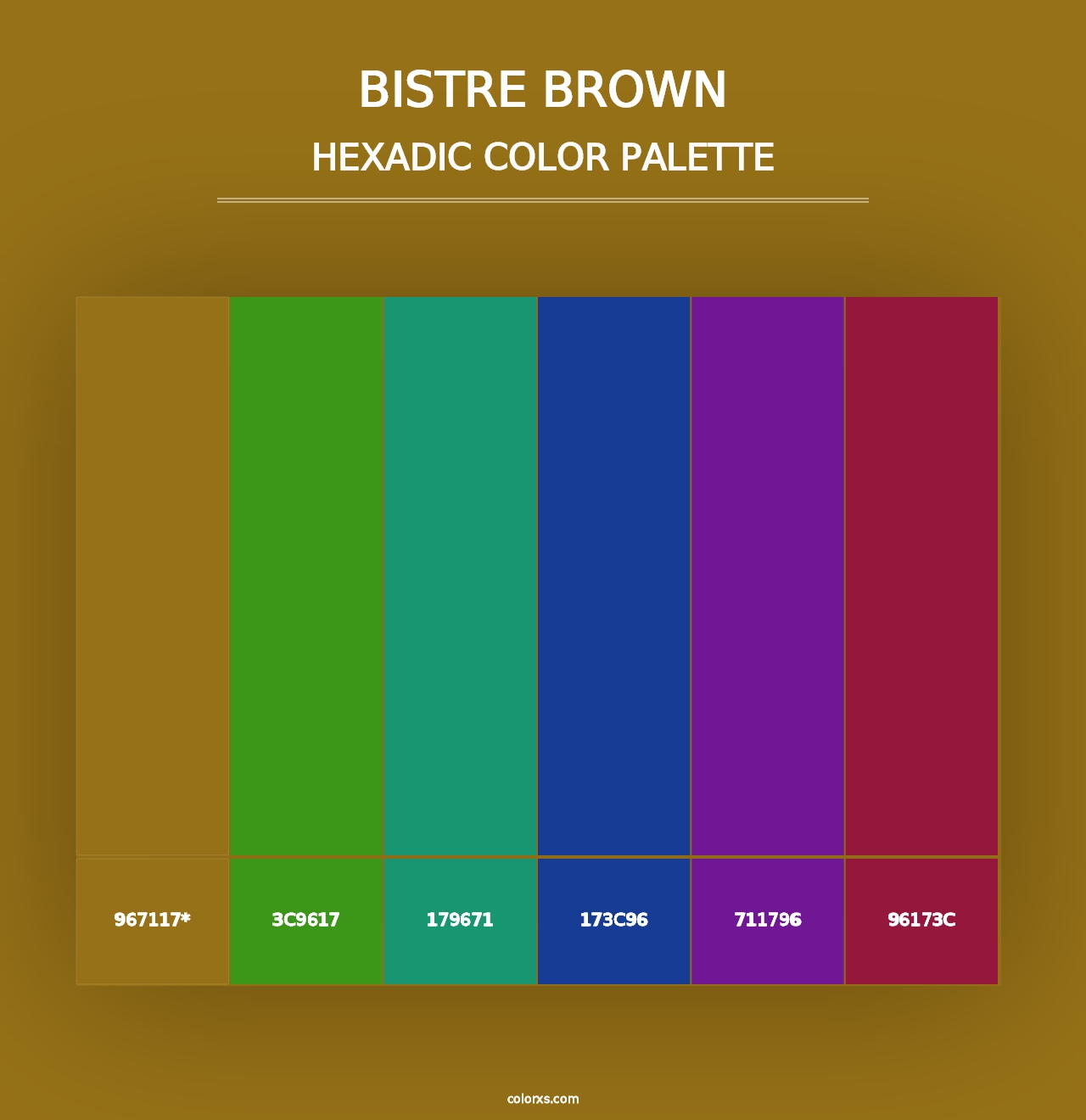 Bistre Brown - Hexadic Color Palette