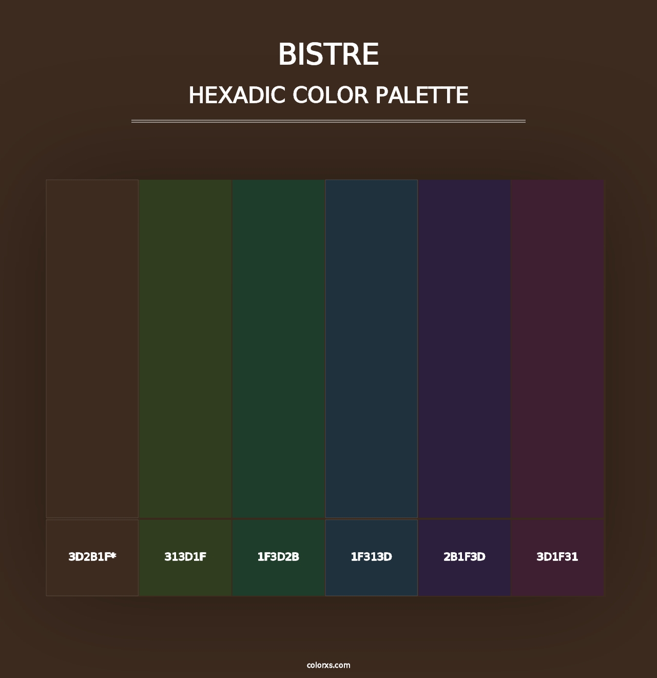 Bistre - Hexadic Color Palette