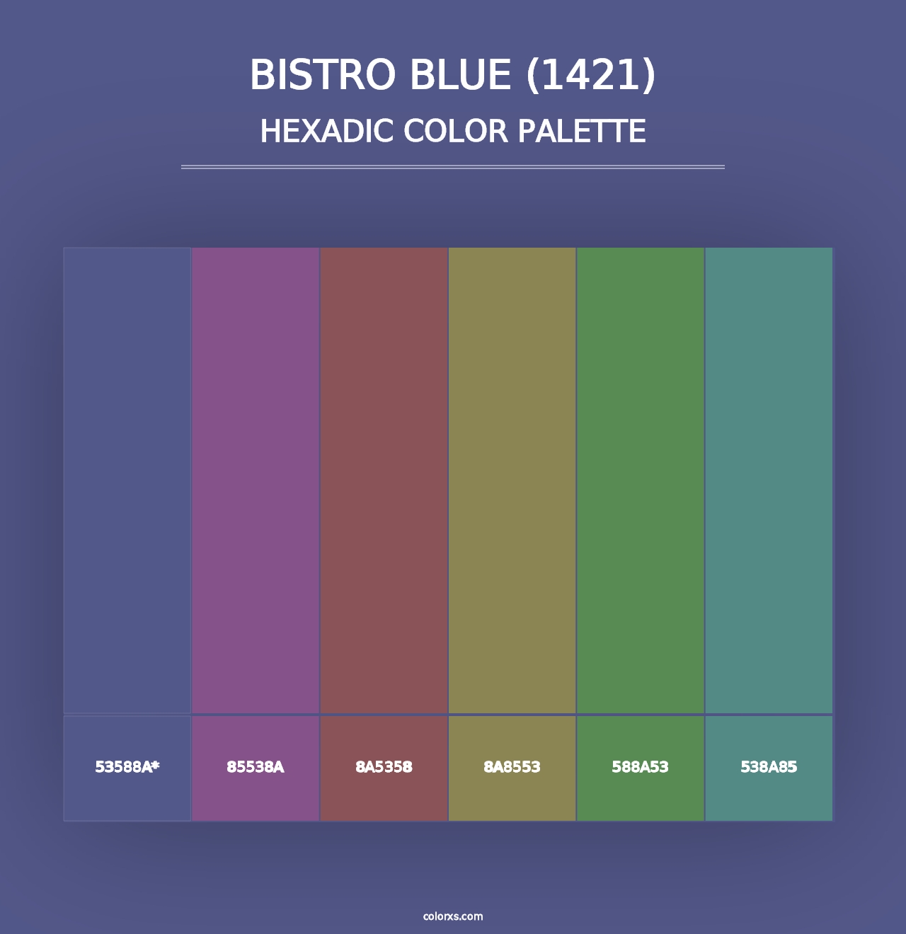 Bistro Blue (1421) - Hexadic Color Palette