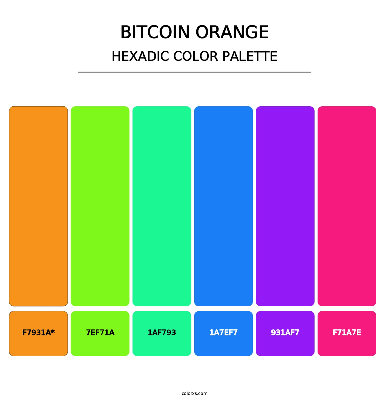 Bitcoin Orange - Hexadic Color Palette