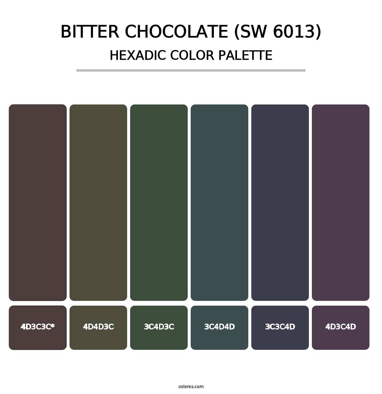 Bitter Chocolate (SW 6013) - Hexadic Color Palette