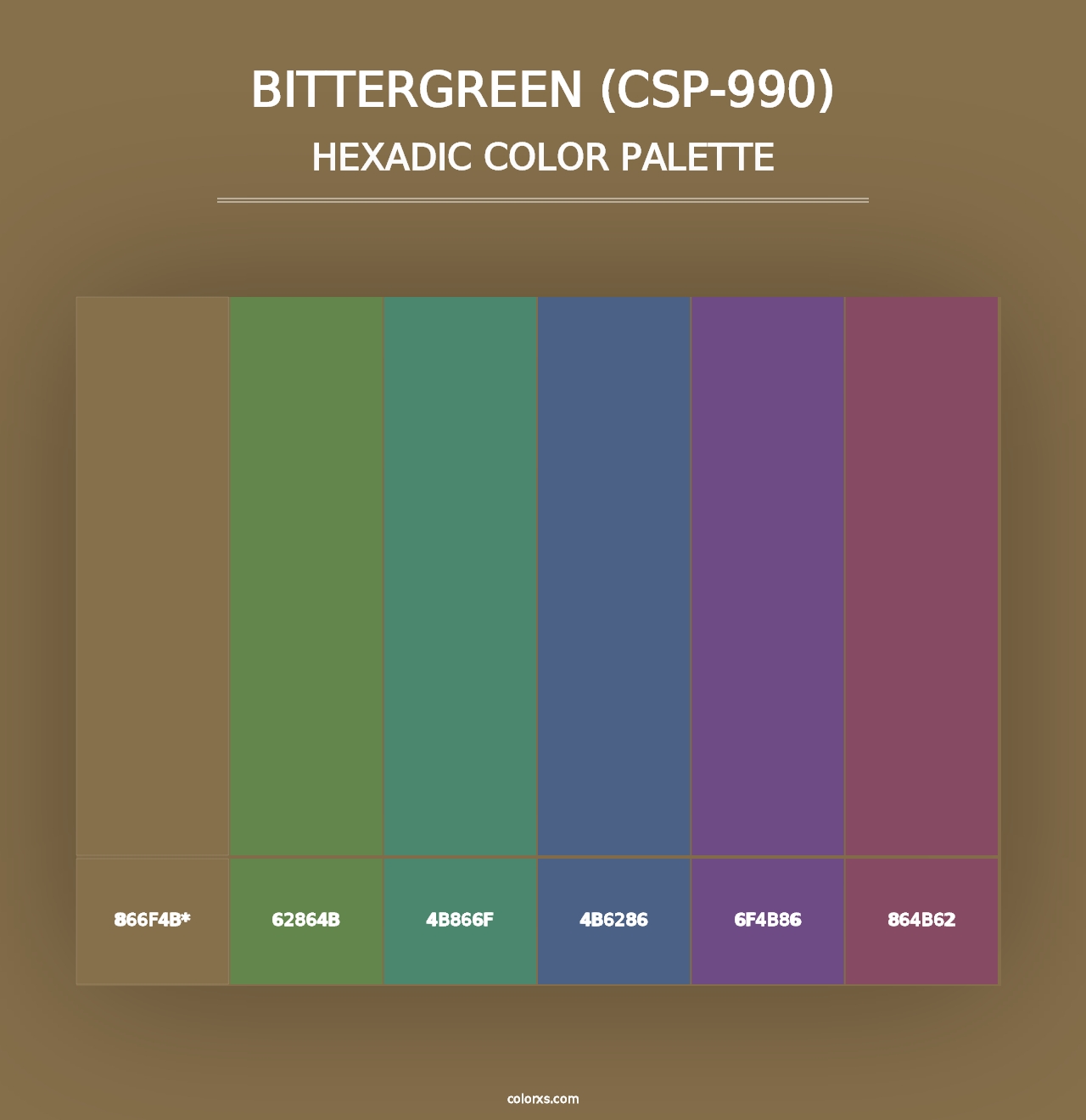 Bittergreen (CSP-990) - Hexadic Color Palette