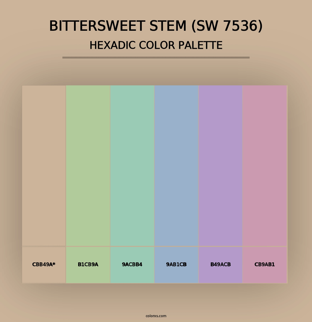 Bittersweet Stem (SW 7536) - Hexadic Color Palette