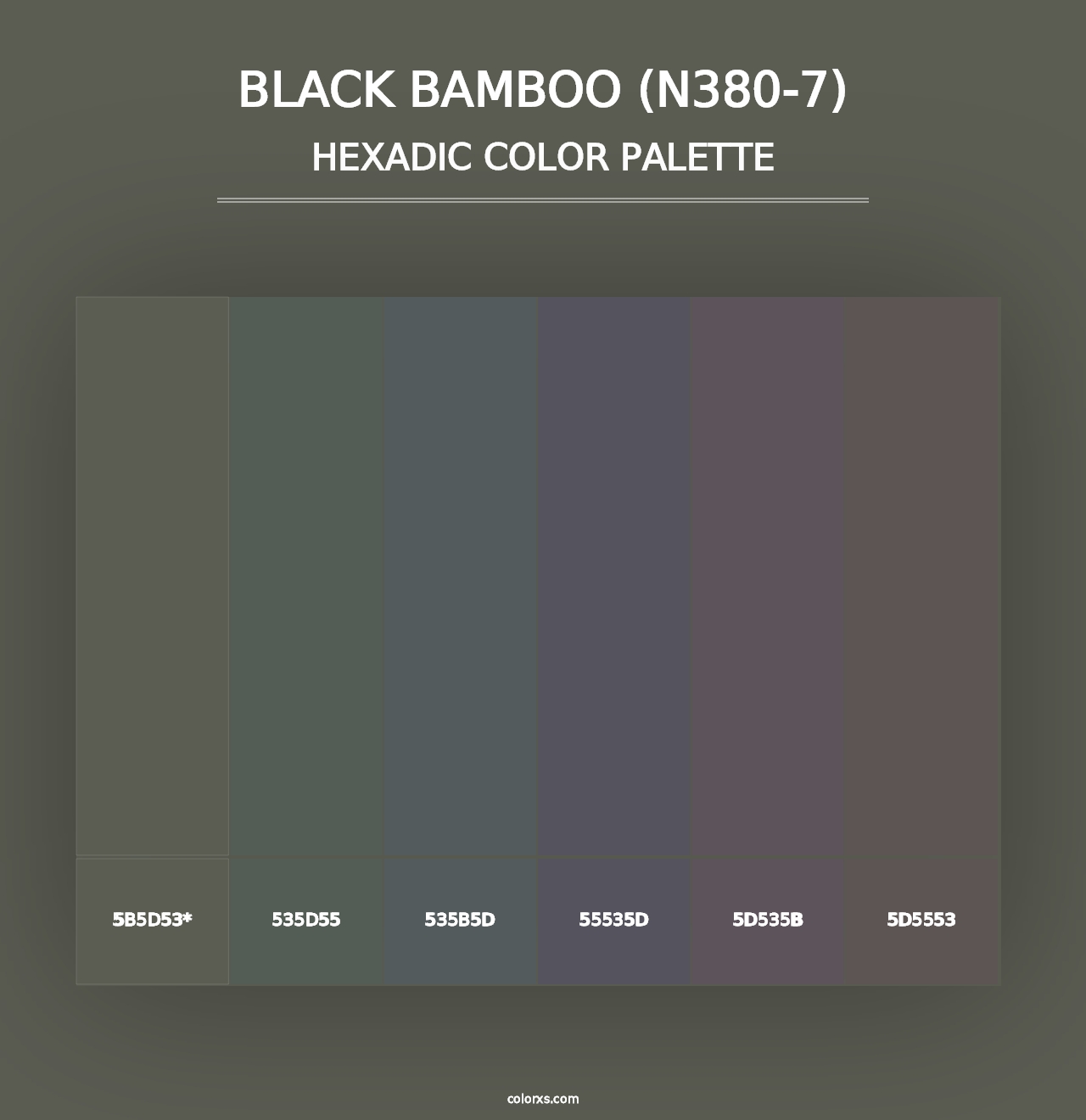 Black Bamboo (N380-7) - Hexadic Color Palette