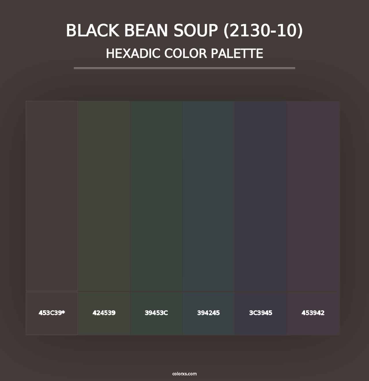 Black Bean Soup (2130-10) - Hexadic Color Palette