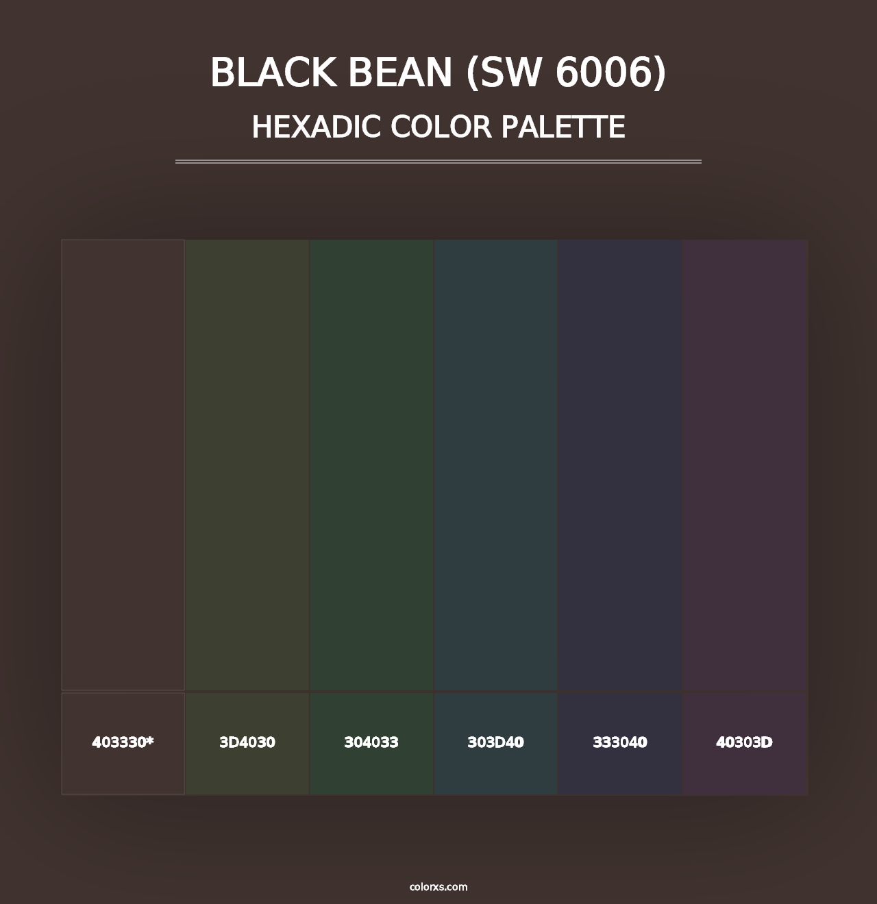 Black Bean (SW 6006) - Hexadic Color Palette