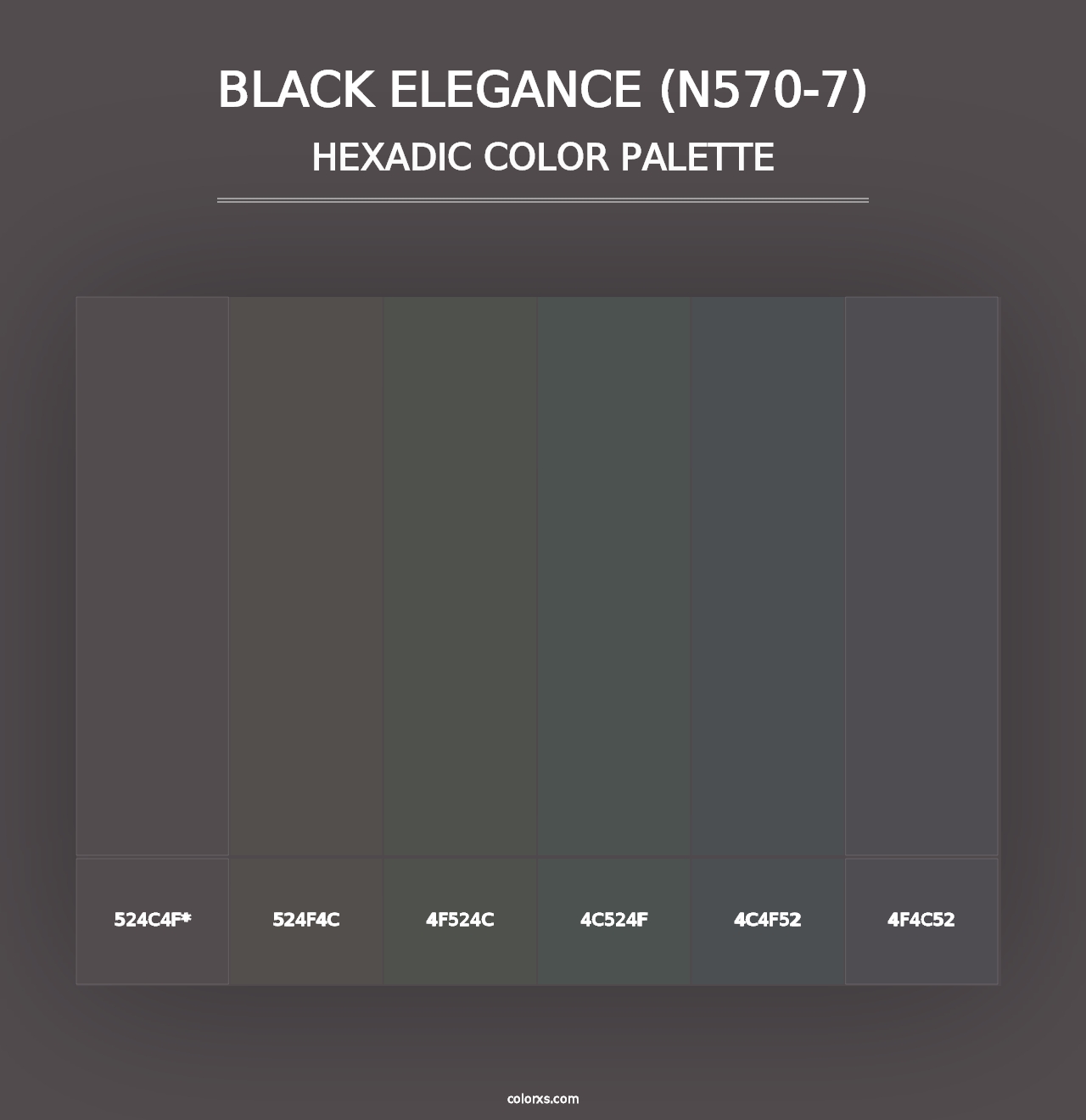 Black Elegance (N570-7) - Hexadic Color Palette