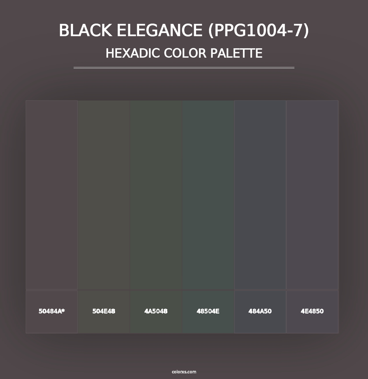 Black Elegance (PPG1004-7) - Hexadic Color Palette