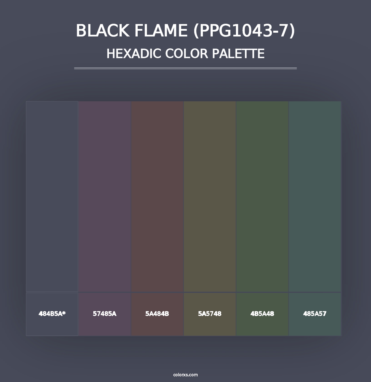 Black Flame (PPG1043-7) - Hexadic Color Palette