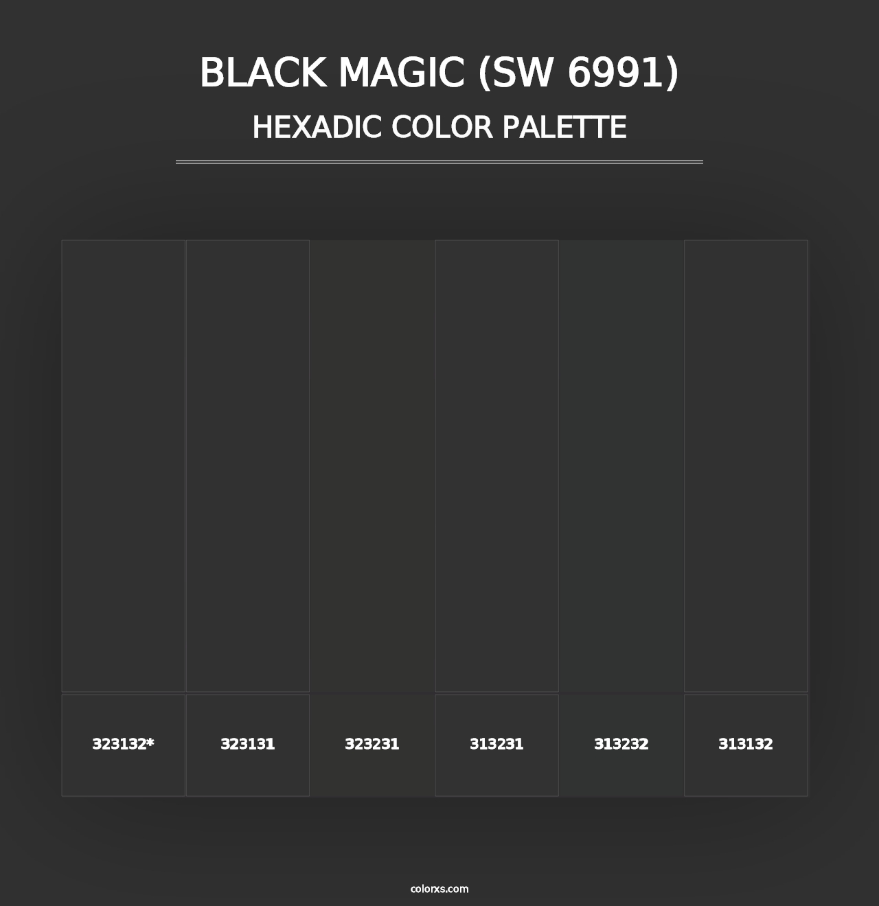 Black Magic (SW 6991) - Hexadic Color Palette