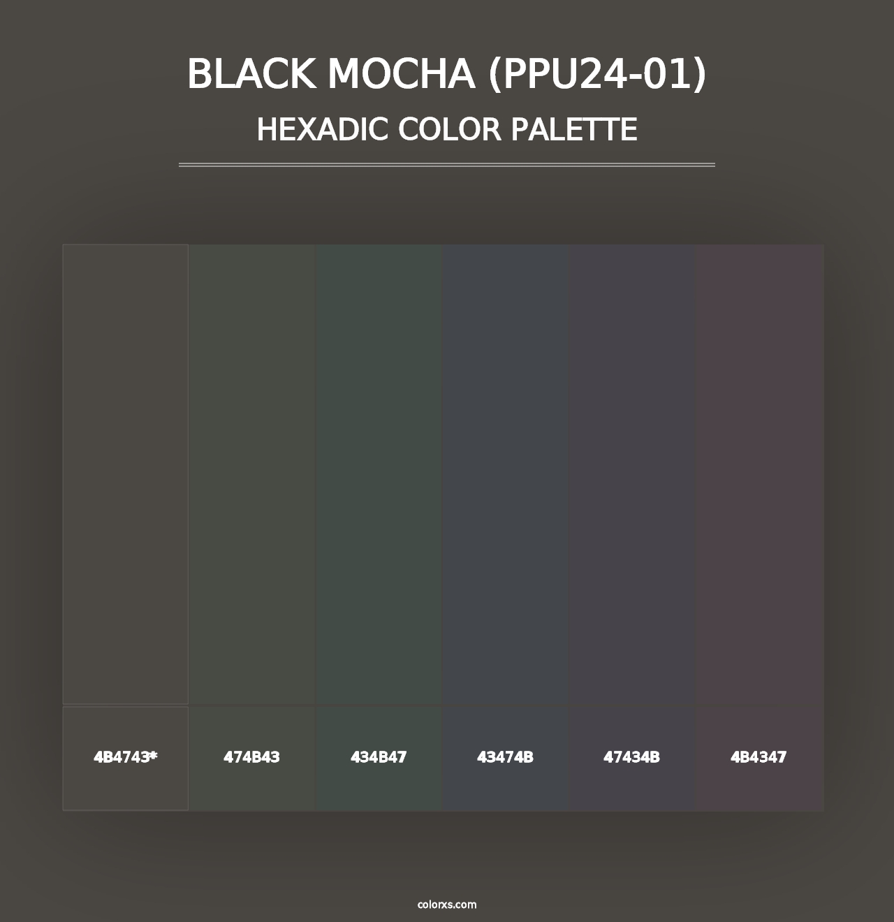 Black Mocha (PPU24-01) - Hexadic Color Palette