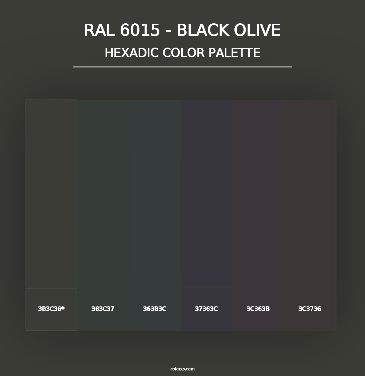 RAL 6015 - Black olive - Hexadic Color Palette