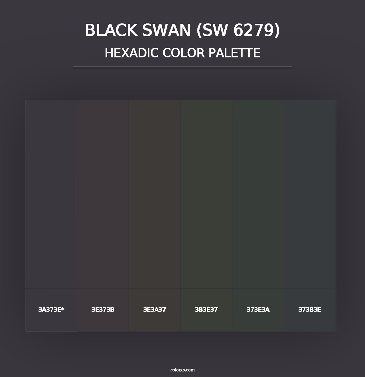 Black Swan (SW 6279) - Hexadic Color Palette