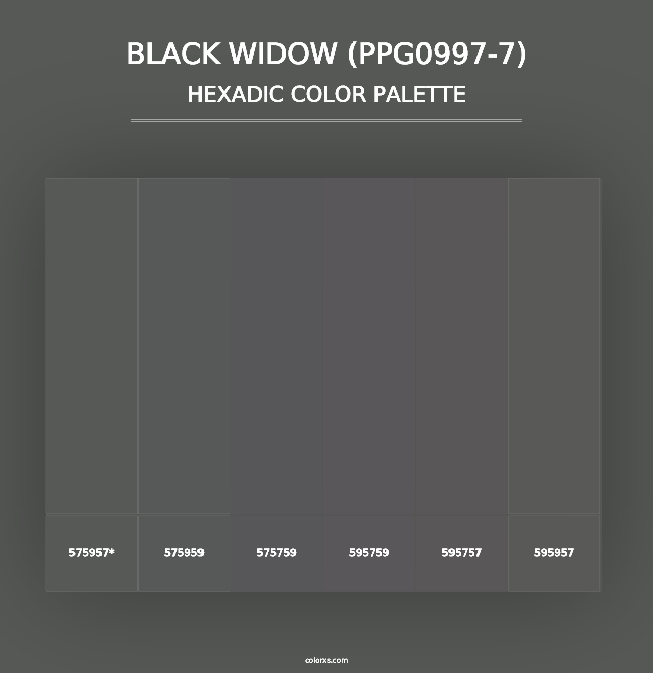 Black Widow (PPG0997-7) - Hexadic Color Palette