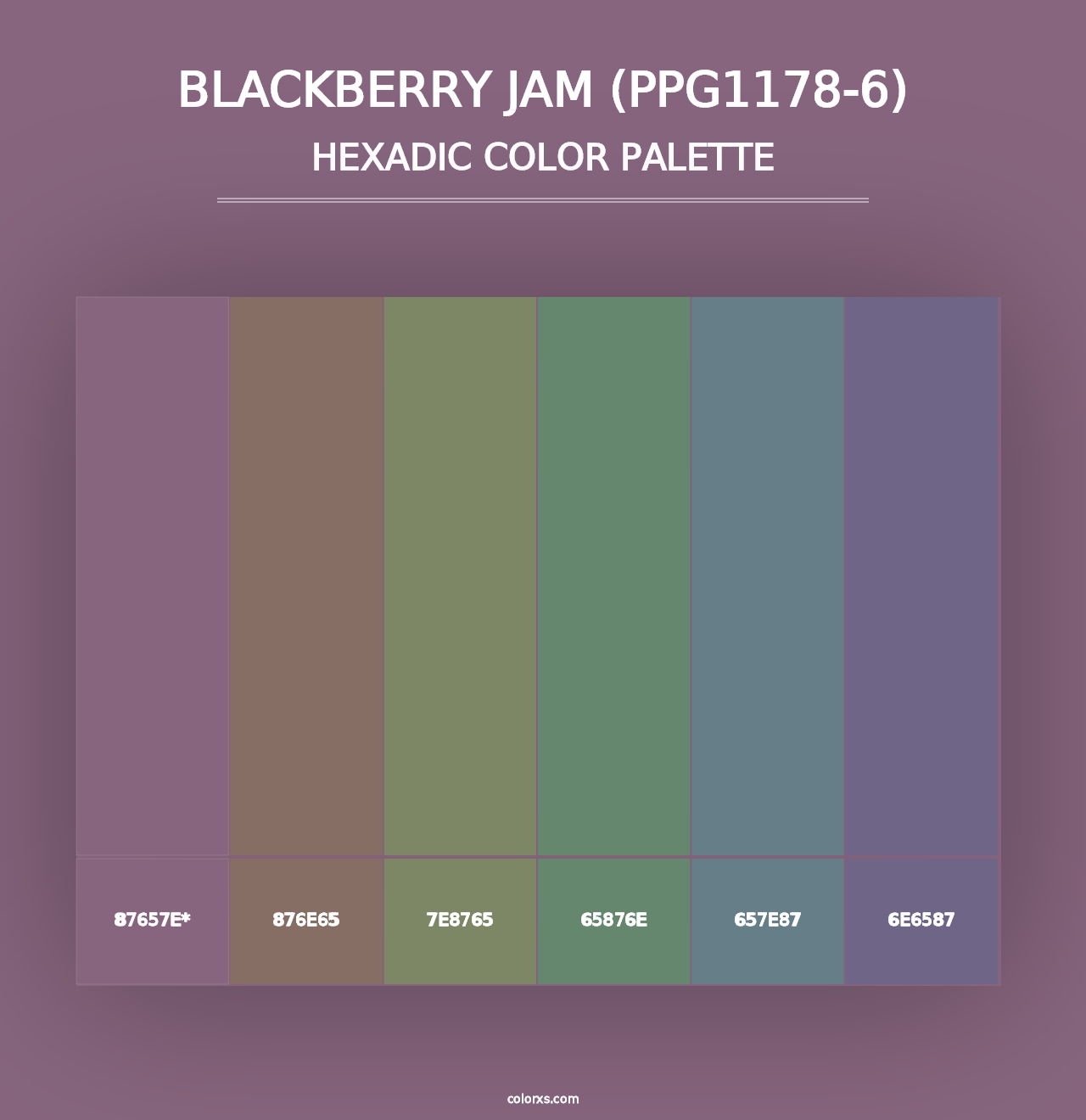 Blackberry Jam (PPG1178-6) - Hexadic Color Palette