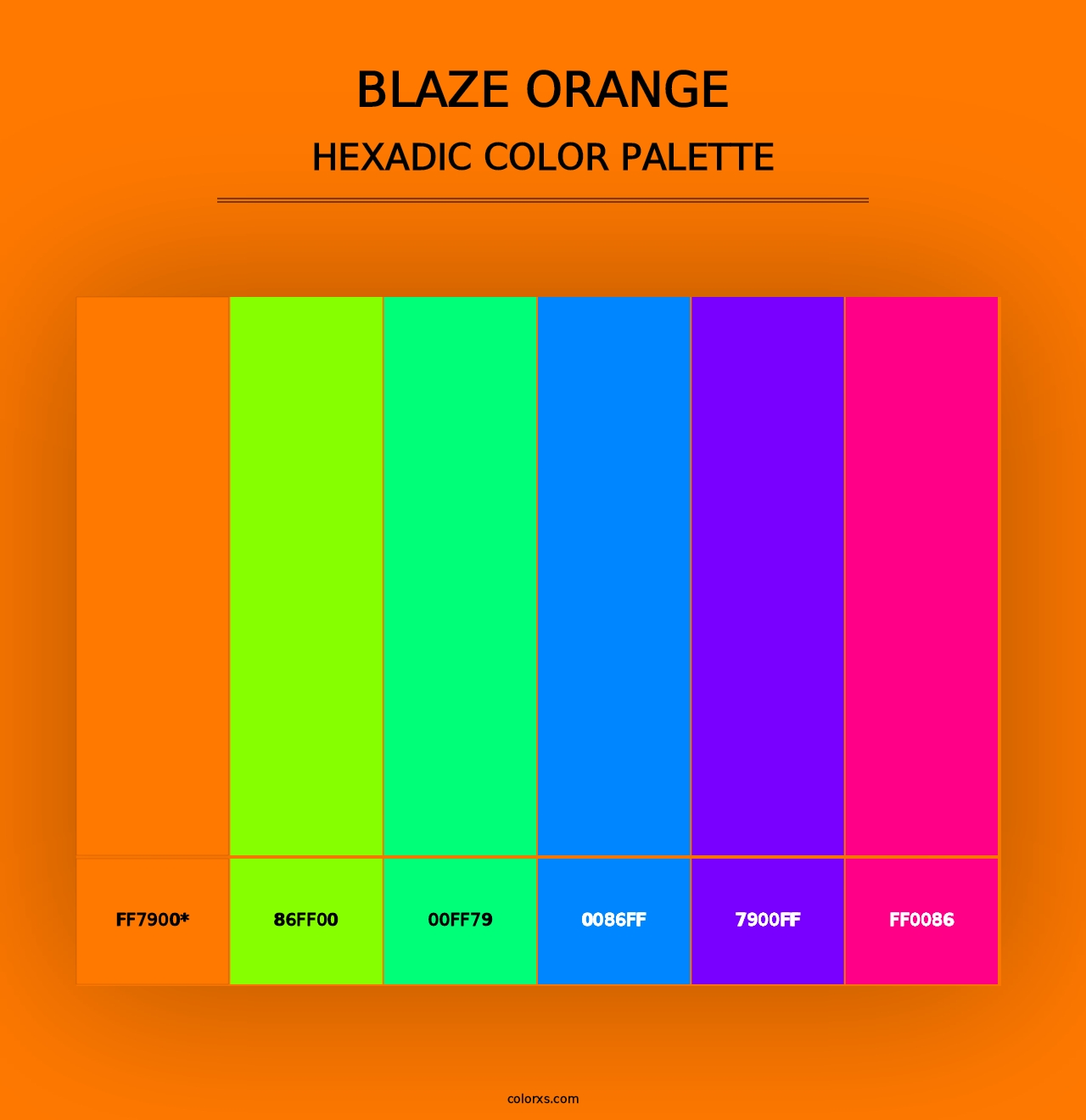 Blaze Orange - Hexadic Color Palette