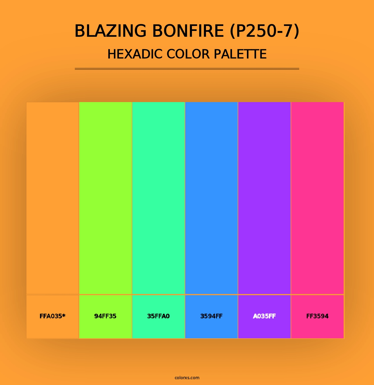 Blazing Bonfire (P250-7) - Hexadic Color Palette