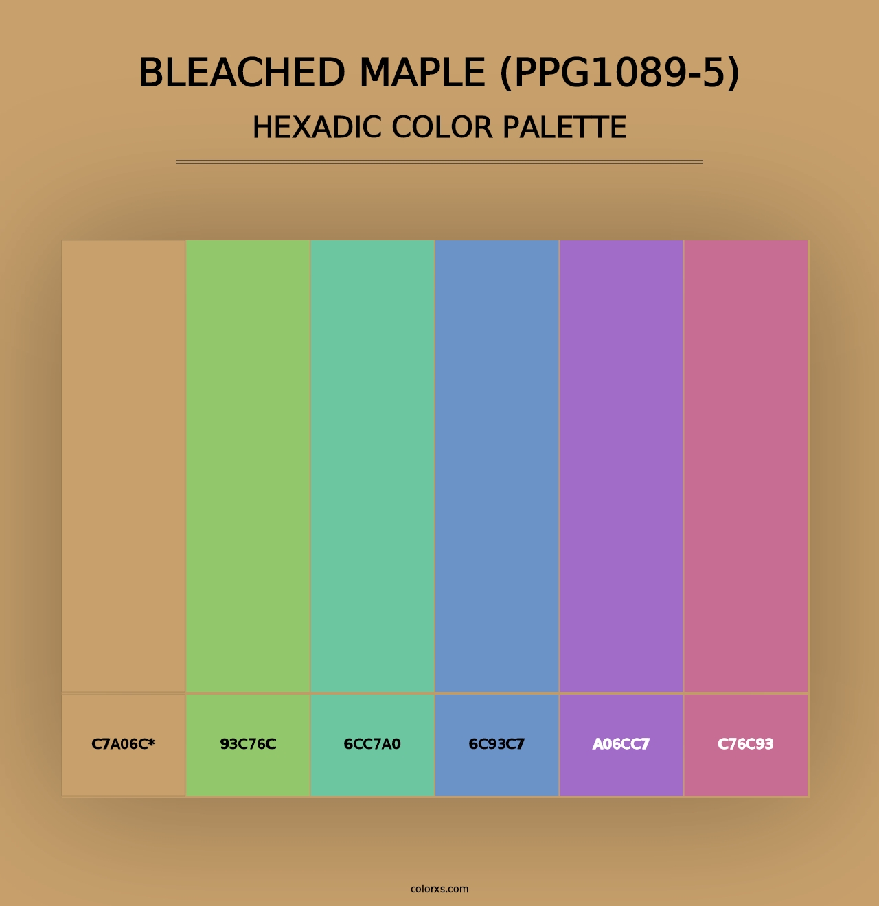 Bleached Maple (PPG1089-5) - Hexadic Color Palette