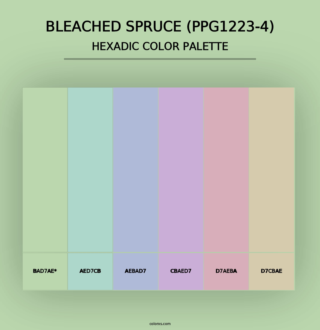 Bleached Spruce (PPG1223-4) - Hexadic Color Palette