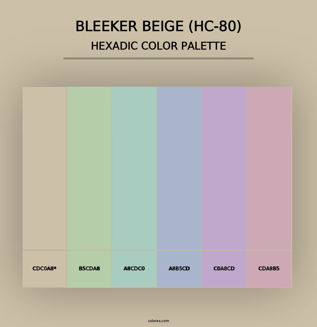 Bleeker Beige (HC-80) - Hexadic Color Palette