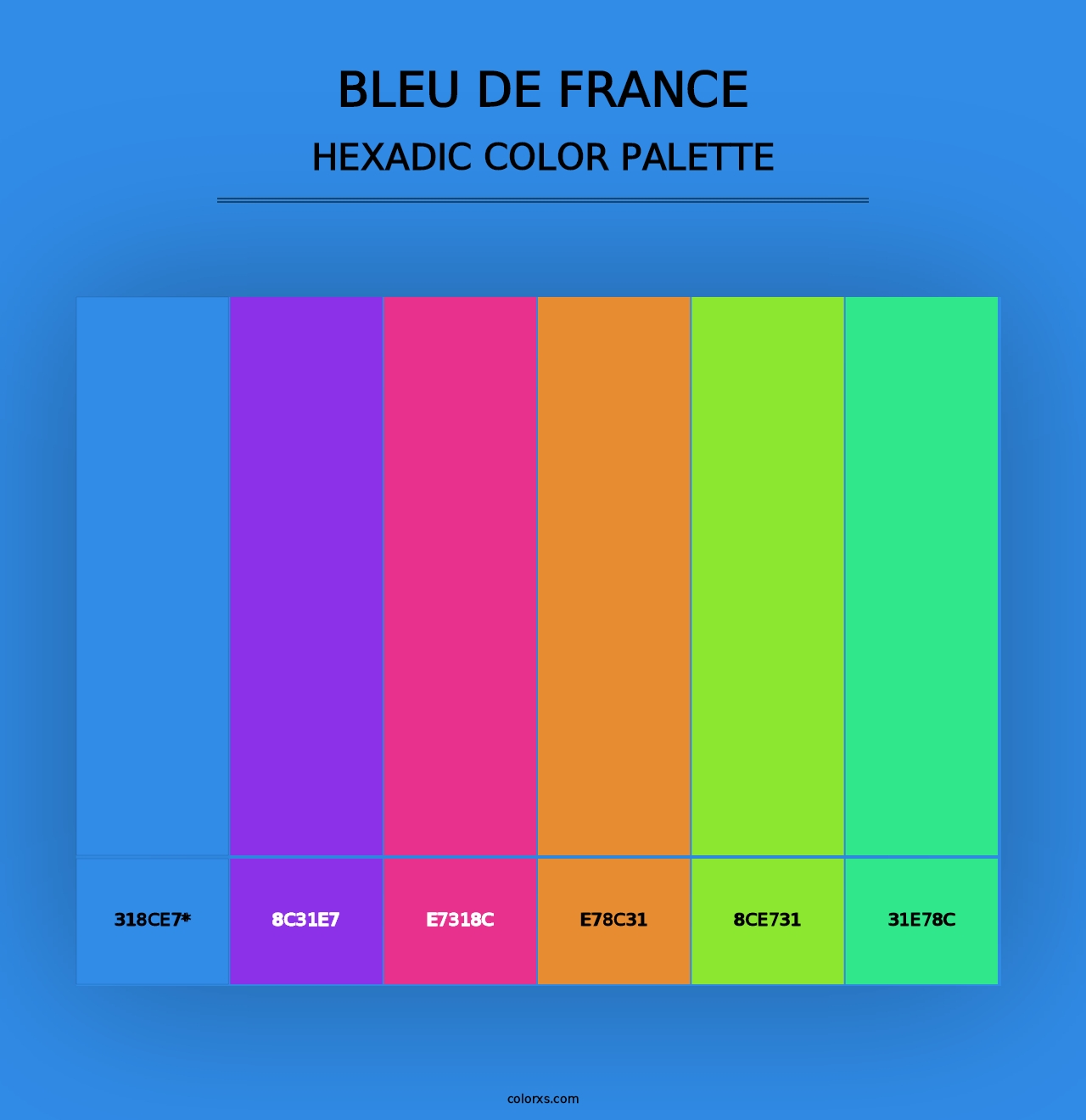 Bleu de France - Hexadic Color Palette