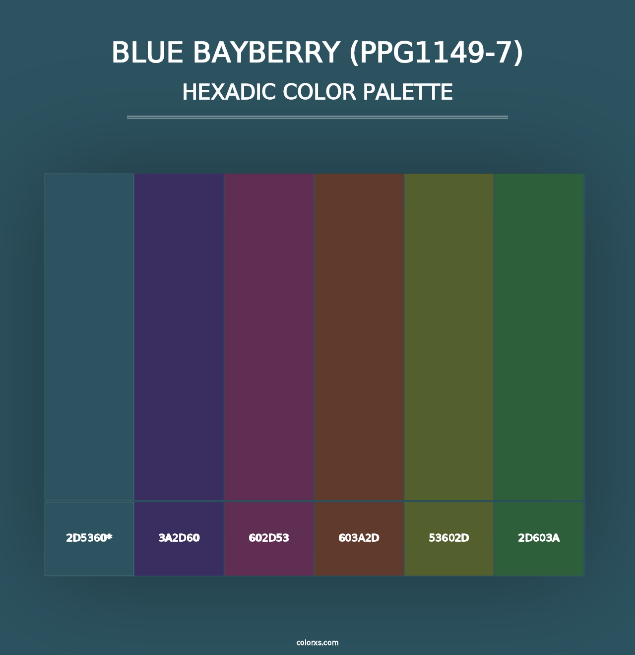 Blue Bayberry (PPG1149-7) - Hexadic Color Palette