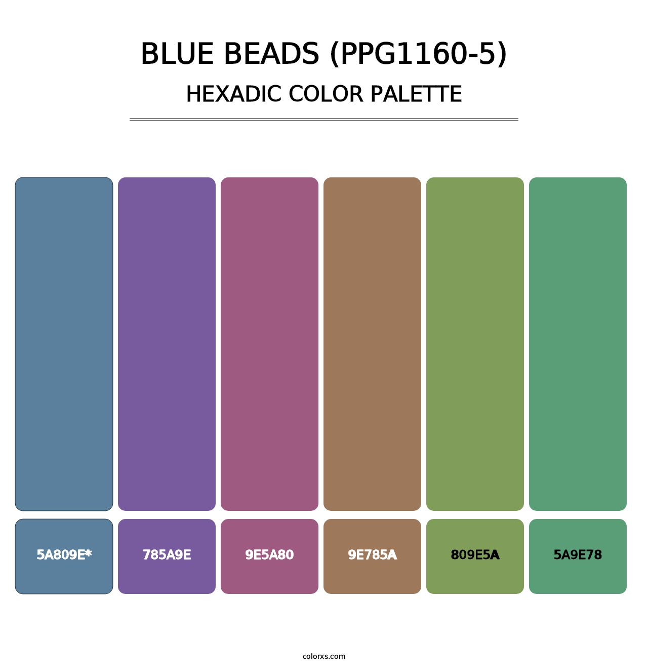 Blue Beads (PPG1160-5) - Hexadic Color Palette