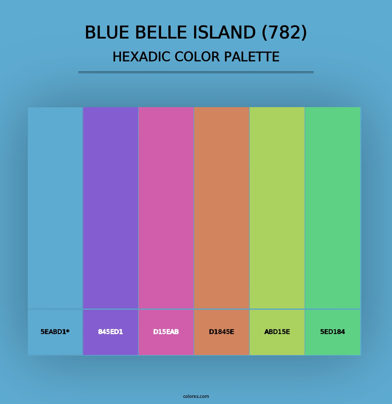 Blue Belle Island (782) - Hexadic Color Palette