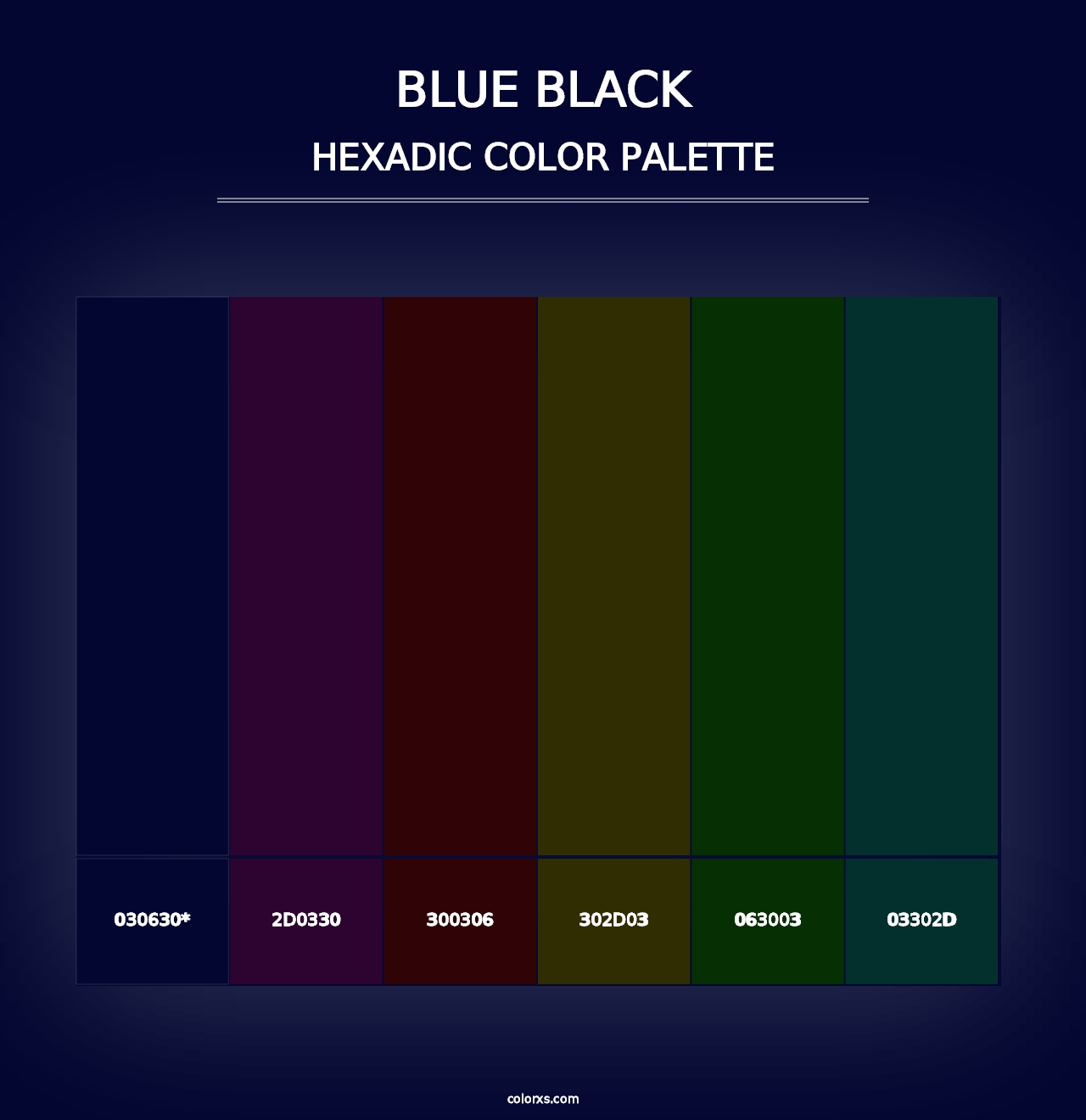 Blue Black - Hexadic Color Palette