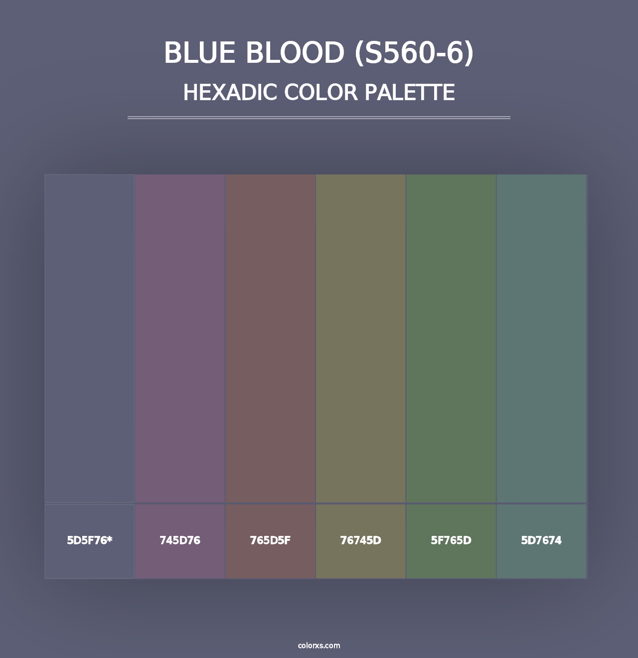 Blue Blood (S560-6) - Hexadic Color Palette