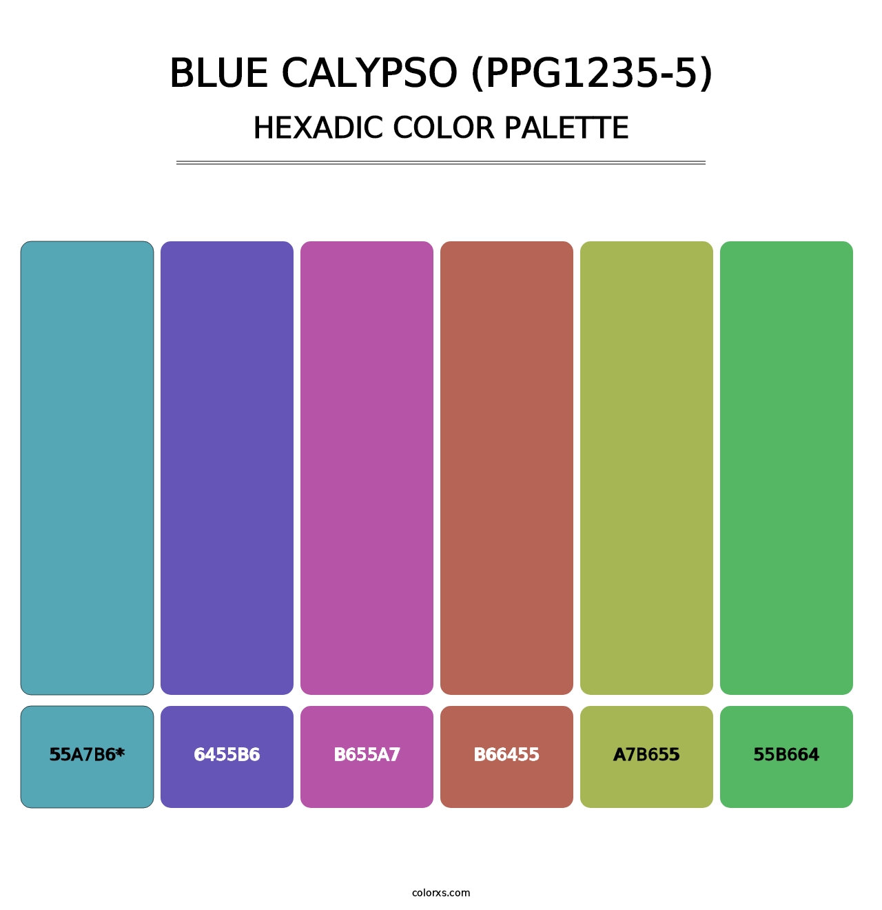 Blue Calypso (PPG1235-5) - Hexadic Color Palette