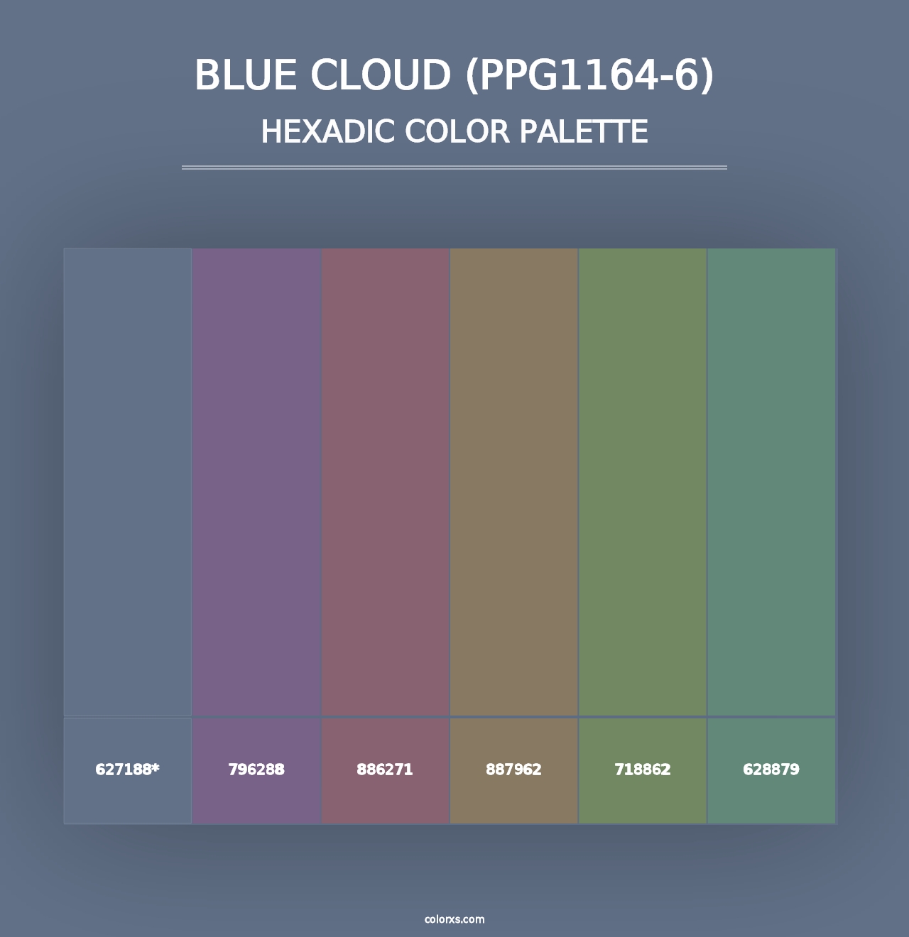 Blue Cloud (PPG1164-6) - Hexadic Color Palette