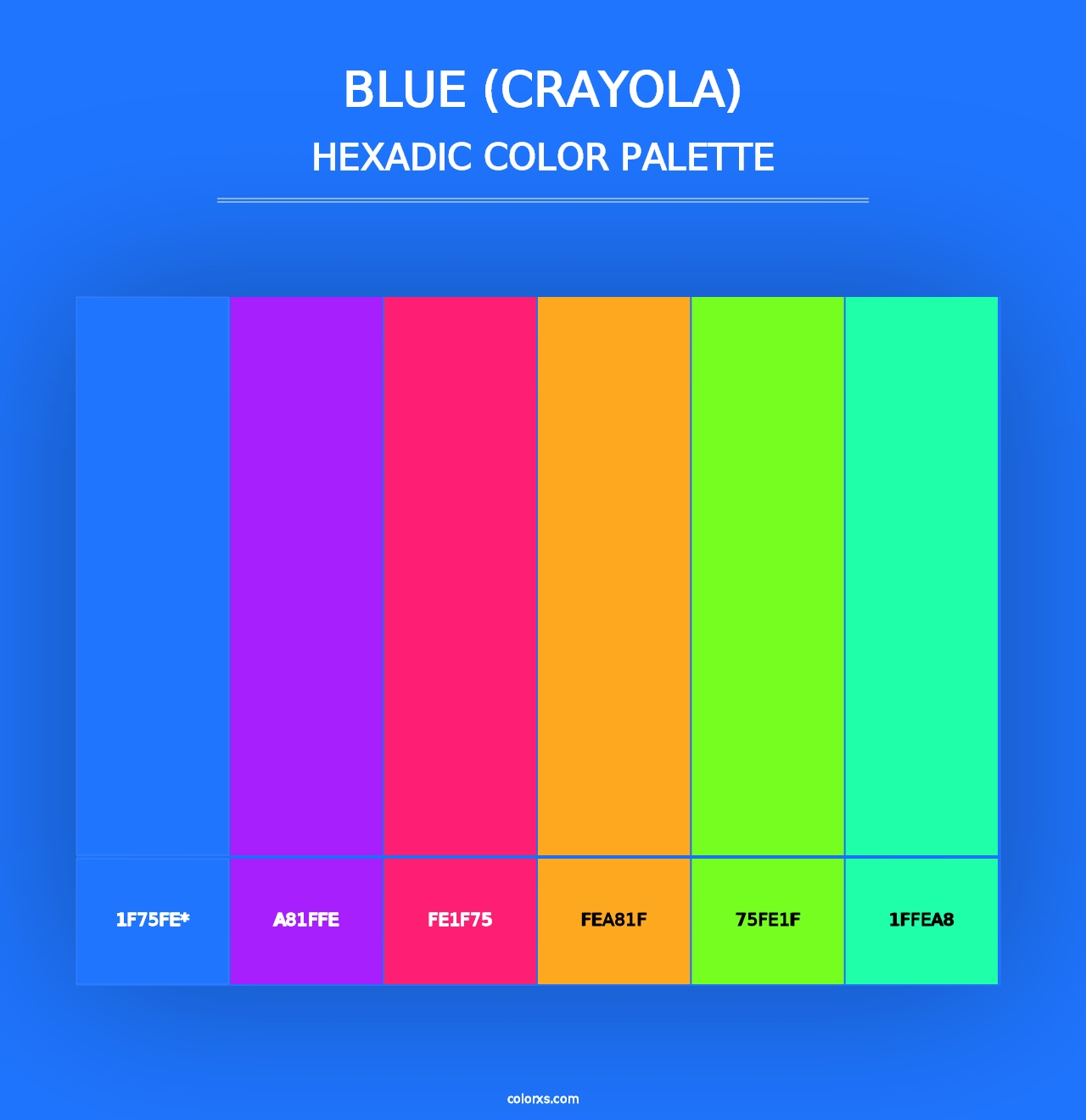 Blue (Crayola) - Hexadic Color Palette