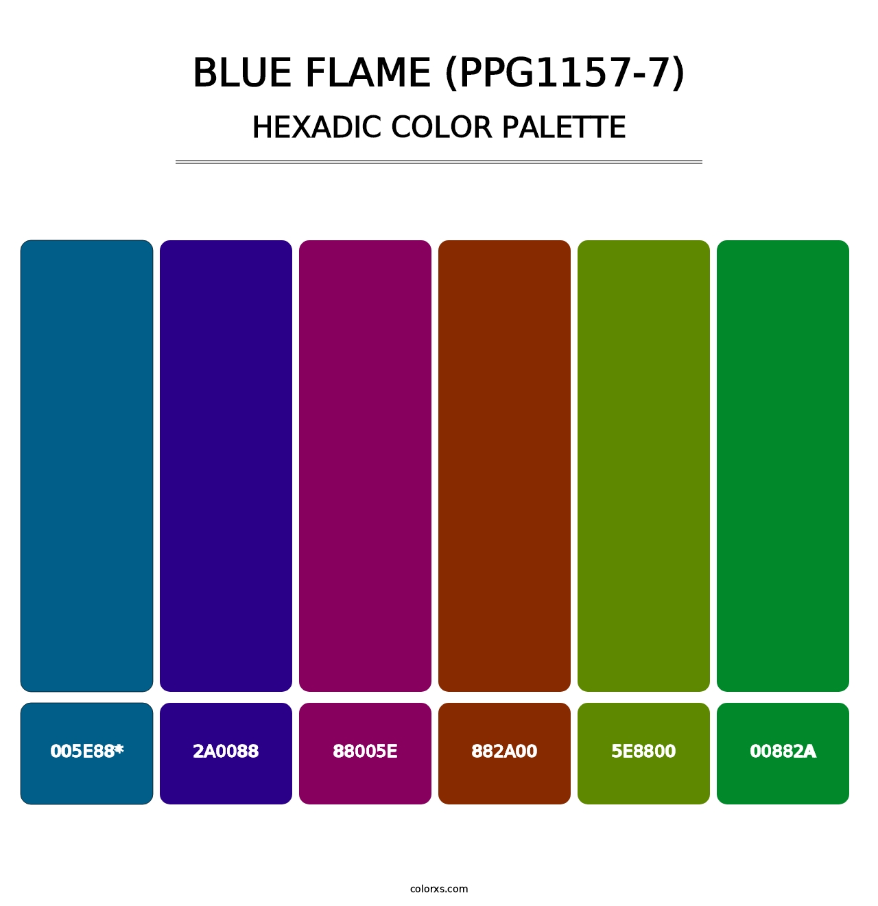 Blue Flame (PPG1157-7) - Hexadic Color Palette