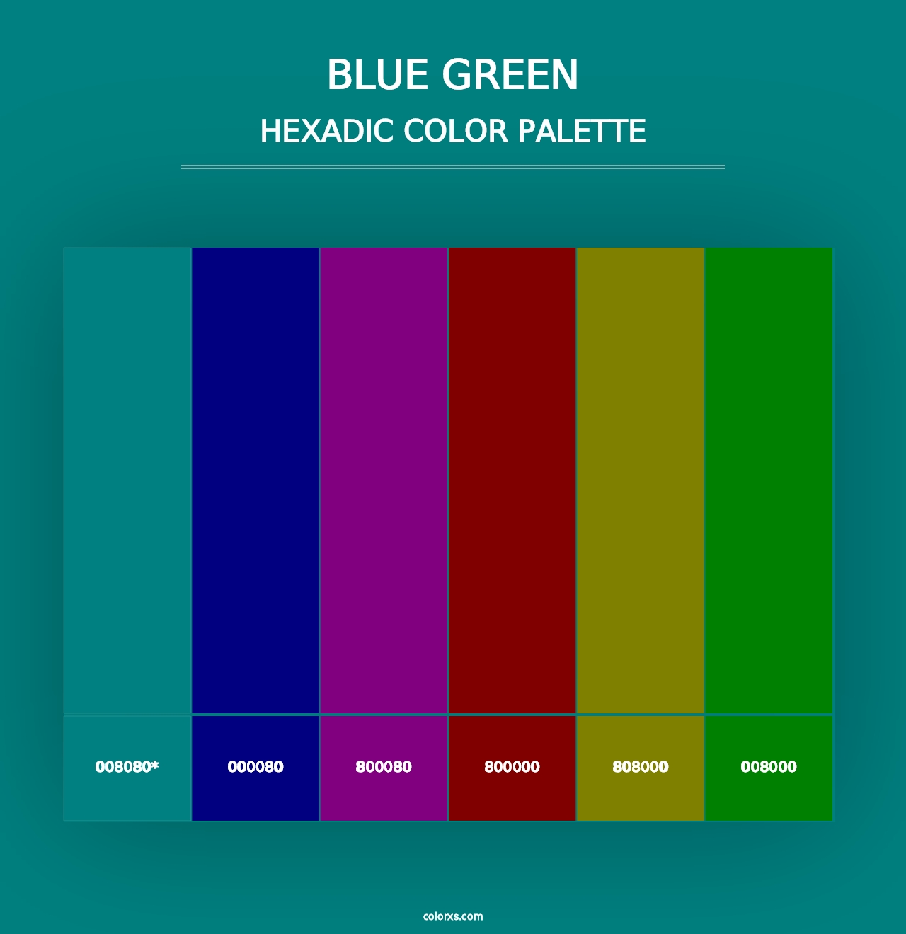 Blue Green - Hexadic Color Palette