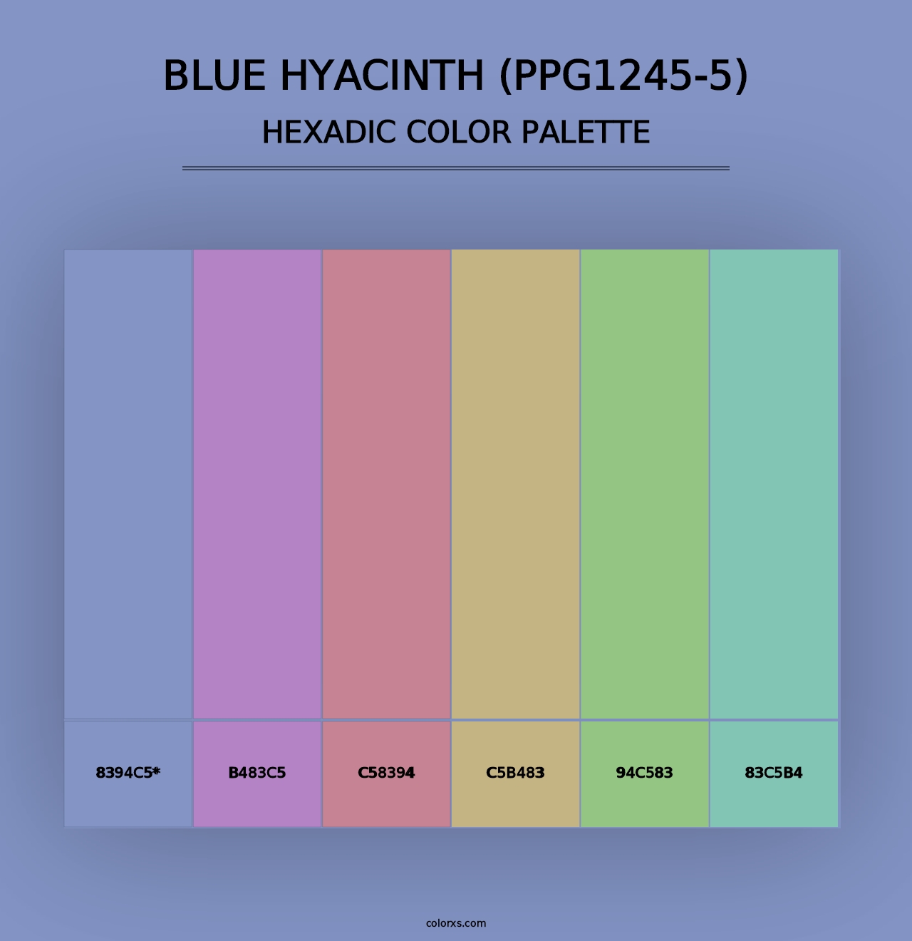 Blue Hyacinth (PPG1245-5) - Hexadic Color Palette