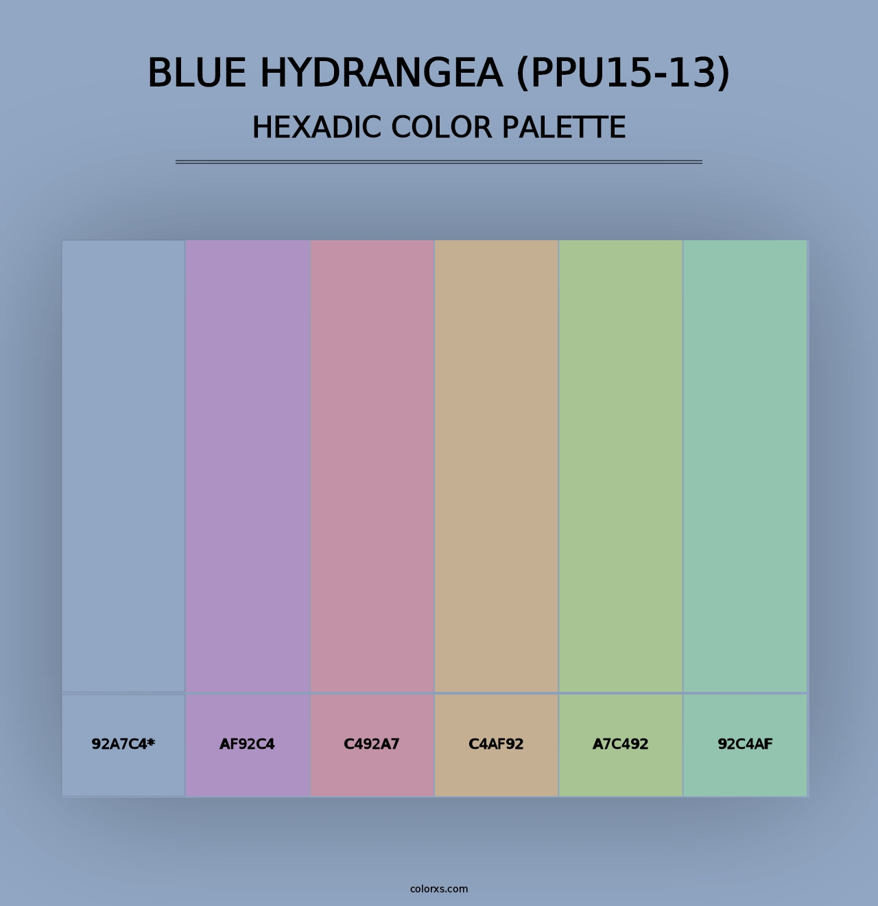 Blue Hydrangea (PPU15-13) - Hexadic Color Palette