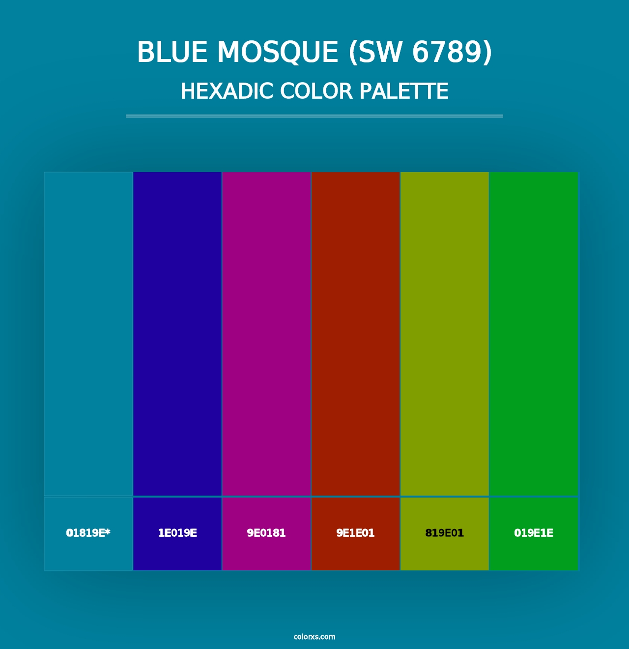 Blue Mosque (SW 6789) - Hexadic Color Palette