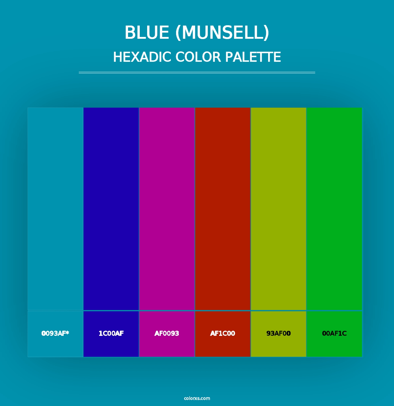 Blue (Munsell) - Hexadic Color Palette